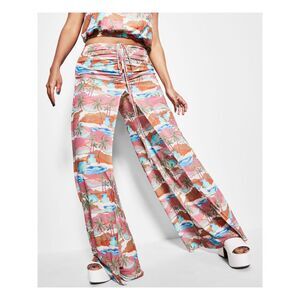 ROYALTY BY MALUMA Womens Pink Tie Pull-on Front Overlay High Waist Pants XXL